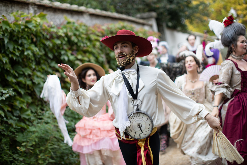 A procession of the rock and roll versions of our 18th century costumes