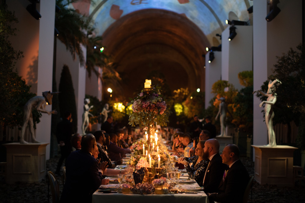 An opulent Dinner for 100 in the Orangery