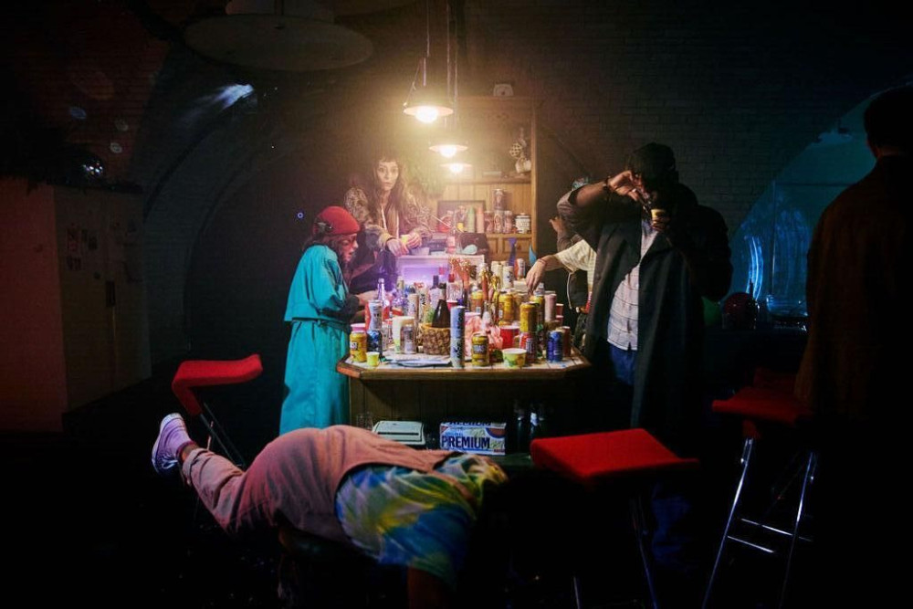 Messy 80s party mess