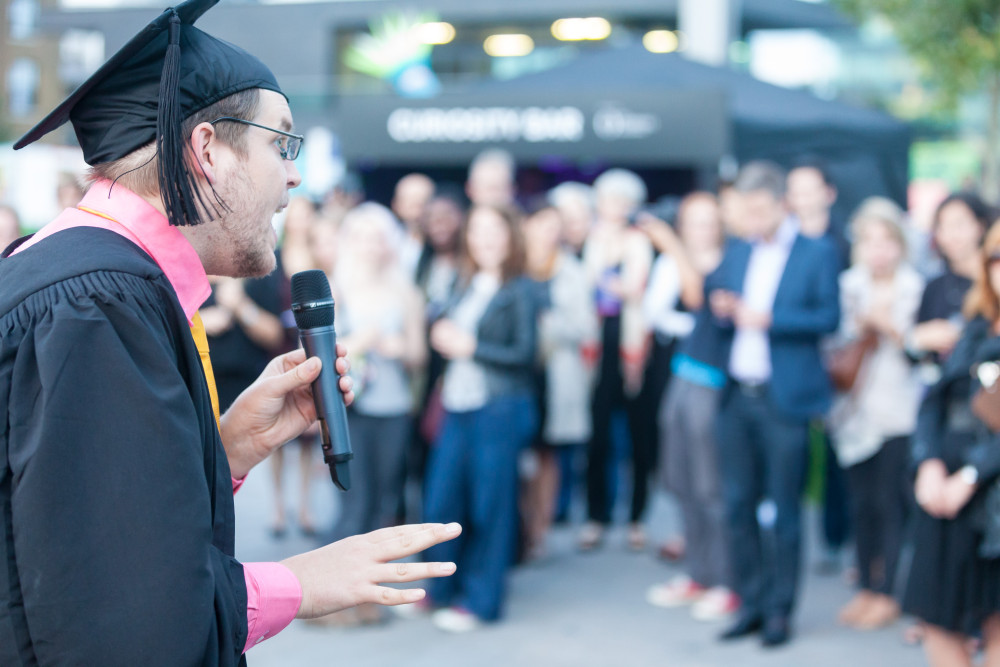 Master of Ceremonies at Curious? Festival